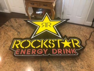 2012 Rockstar Energy Drink Advertising Large Led Light Up Hanging Sign