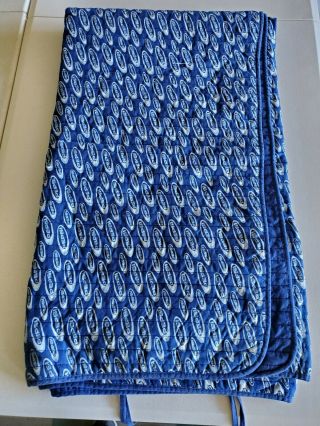 VTG Pepsi Cola Picnic Blanket Throw Quilt Quilted Roll White Blue 66x72 2