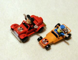 Vintage 1977 Azrak Mickey Mouse Club Donald Duck Metal Cars Buggy Dragster