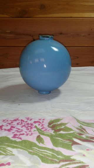 Antique Glass Weathervane Lightning Rod Robin Egg Blue Globe