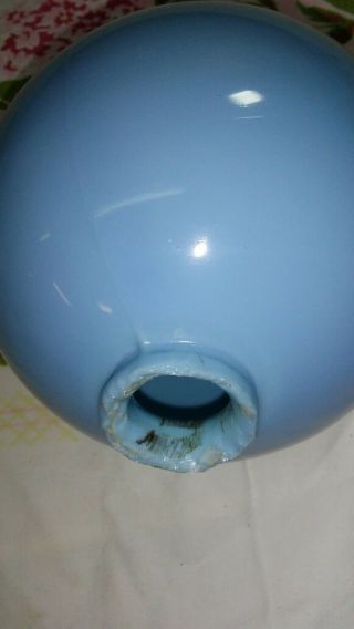 Antique Glass Weathervane Lightning Rod Robin Egg Blue Globe 3