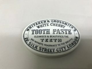 Oval Pot Lid White Cherry Tooth Paste Whitaker & Grossmith London