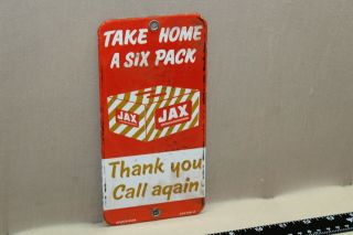 Jax Beer Take Home A Six Pack Porcelain Metal Sign Call Again Brewing Orleans 6