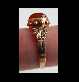Antique Victorian Rose Gold Carnelian Ring Sz 6 3/4 No - Reserve