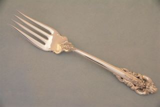 Wallace Grande Baroque Sterling Silver 8 - 1/8 " Cold Meat Fork No Monogram