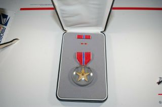 Ww2 Bronze Star Medal Name Engraved W/box,  Ribbon & Lapel Pin