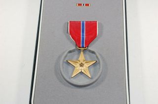 WW2 Bronze Star Medal Name engraved w/box,  ribbon & lapel pin 2