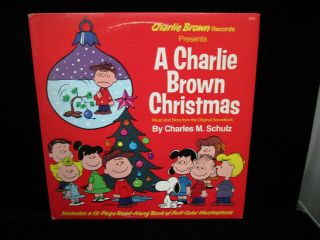 A Charlie Brown Christmas Lp W/ Attached Book