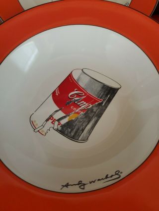 Set Of 4 Vintage Andy Warhol Campbell Soup Can Torn Label Block Art Bowls