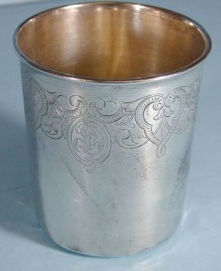 19th Century French Sterling Beaker / Cup -