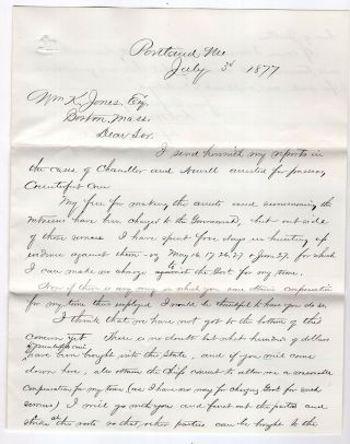 1877 U.  S.  Deputy Marshall Letter & Report On Men Charged With Counterfeit Coins