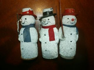 Set 3 Vintage Antique Us Zone Germany Paper Snowman Frosty Candy Container