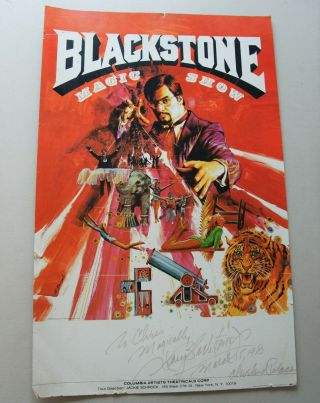 1978 Harry Blackstone Jr.  Magic Show Poster,  22 " X 14 " Signed Autograph