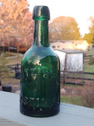 Dark Green Seitz Bros Easton Pa Squat Soda/beer Bottle