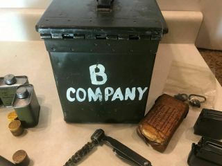 WW2 Vintage Gun Cleaning Kit in a M1909 Ammo Box 3