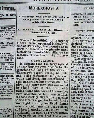 Rumsey Ky Kentucky Apparition Ghost Spirit Spectre 1873 Evansville In Newspaper