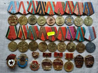 Veteran Ww2 Set Of 26 Ussr Soviet Russian Military Medal № 5