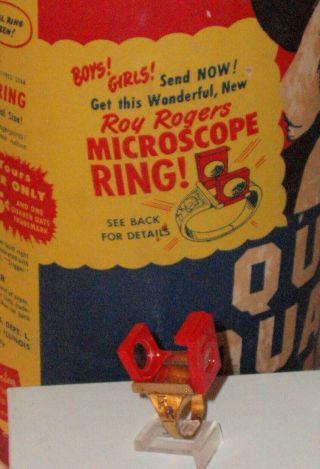 ROY ROGERS Microscope Ring Mail - Away Premium Ring & Quaker Oats Cereal Box 2