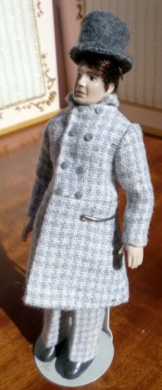 Lovely Vintage Erna Meyer Porcelain 6 " Man Dollhouse Doll