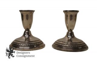 Columbia Sterling Silver 925 Weighted Candlesticks Candle Holders