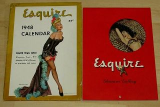 Vintage 1948 Esquire Glamour Gallery Pin - Up Girls Calendar With Sleeve