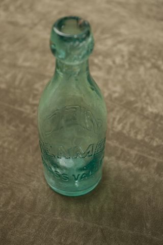 Deamer Grass Valley California Blob Top Mineral Soda Water Bottle (o3l - 1) 7.  25 "