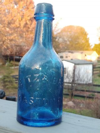 Cobalt Blue Seitz Bro Easton,  Pa Squat Soda/beer Bottle