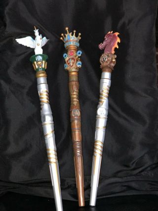 Great Wolf Lodge Magiquest Wands 4 Total Pegasus,  Crown Red Dragon,  Orig.