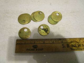 Vintage Brass Tool Disc Tags 1 1/8 Inch Round,  Locker Tool Or Other Uses Blank