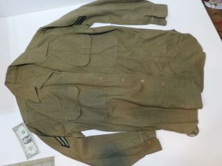Ww2 Us Army Gi M - 1936 Cpl Nco Od Flannel Wool Shirt 15 1/2 X 32 No Mothing