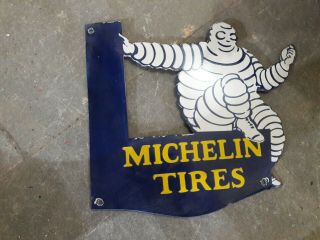 Porcelain Michelin Tires Enamel Sign Size 13 " X 12 " Inches