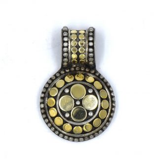 John Hardy Jaisalmer Dot Pendant 18k Yellow Gold Sterling Silver Designer Signed
