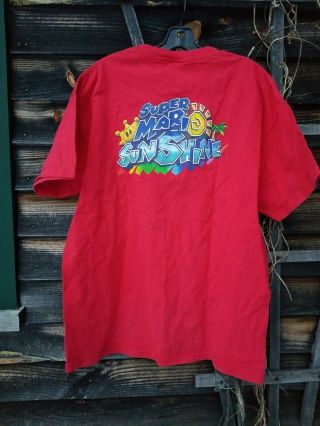 Vintage Mario Sunshine T Shirt Nintendo Bros Sz: L Video Tee Gamecube Euc