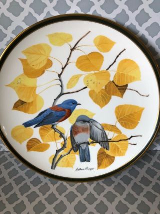 " Songbirds Of The World " Franklin Porcelain By Wedgwood Plate " Western Bluebird