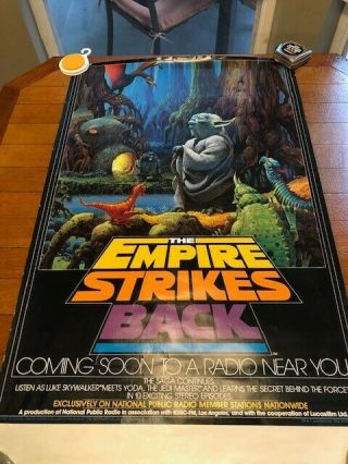 Yoda Star Wars The Empire Strikes Back National Public Radio,  1982 Poster28 " X17 "