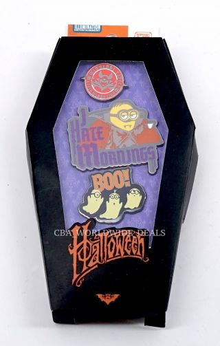 Universal Studios Despicable Me Minion Halloween Pin Set Of 3 Ghost Boo