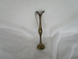 Vintage [6.  5 " ] Solid Brass [thin ] Floral Bud Vase Pitcher With Handle L@@k