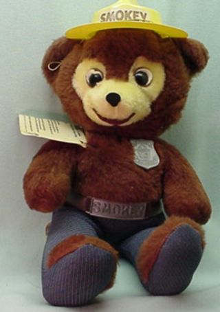 Vintage 1972 Smokey Bear 15 Inch Plush Doll Knickerbacher