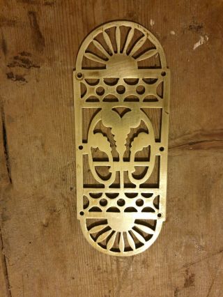 One Vintage Brass Ornate Door Finger Plate