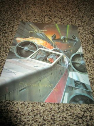 Star Wars X - Wing Fighter Ralph Mcquarrie Autograph 11 X 14 Post Card 182 - 020