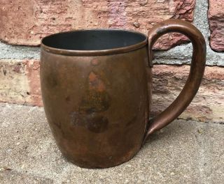 Vintage Solid Copper Moscow Mule Mug Cup Great Patina