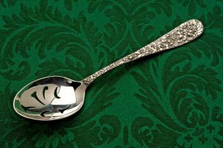 Stieff Rose By Stieff Sterling Silver Pierced Serving Spoon
