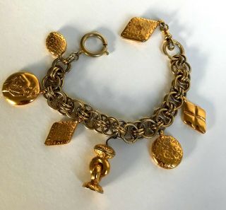 Chanel Vintage Gold Plated Charm Bracelet