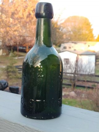 Olive Green Seitz Bros Easton,  Pa Squat Soda/beer Bottle