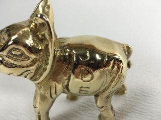 Vintage Brass Elephant Trunk Up Figurine Paper Weight Decor No.  1 JDE markings 2