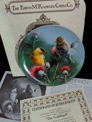 " The Goldfinch  Limited Edition Plate By Kevin Daniel,  1987 Bird Lovers Gift