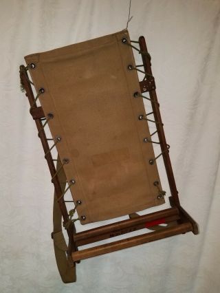 Unusual Vintage World War Ii Wooden And Canvas Backpack
