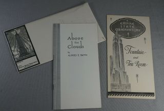 1934 Empire State Building York Souvenir Booklet & Menu In Envelope