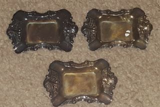 Wallace Silversmiths Silver Plate Ashtrays Or Butter Pat Dish - Set Of 3