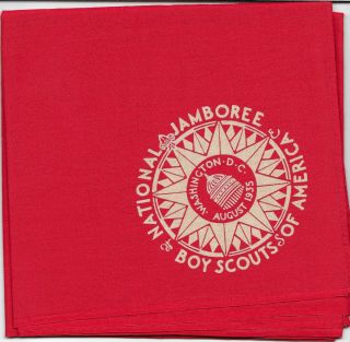 1935 Red Neckerchief Canceled Due To Polio National Boy Scout Jamboree Bsa